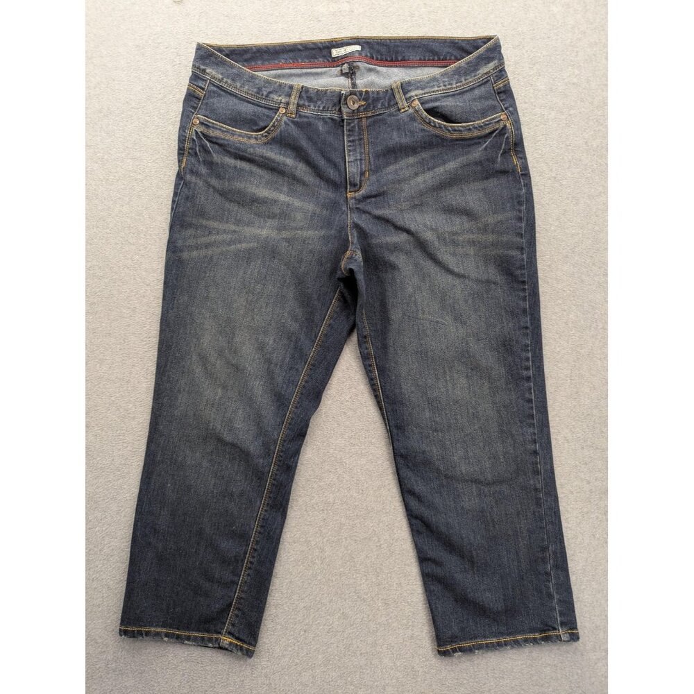 Tommy Hilfiger Jeans Womens 16 Blue Cropped High Rise Flap Pocket Stretch Denim